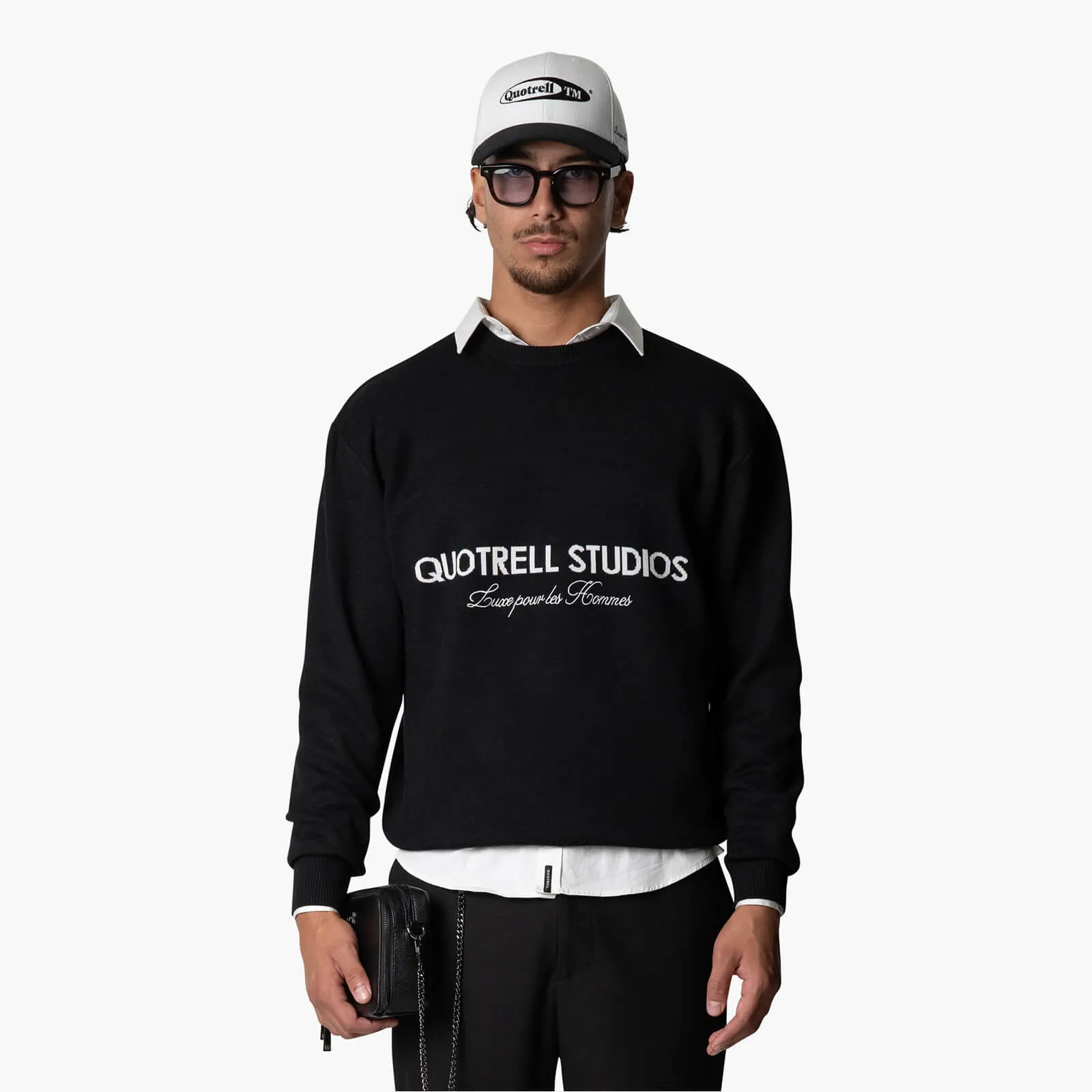 STUDIOS KNITTED CREWNECK | BLACK/WHITE
