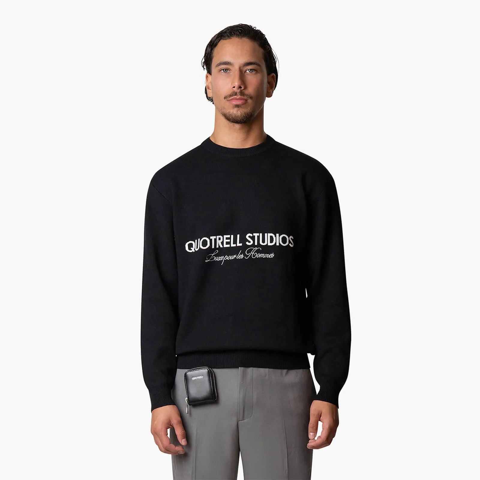 STUDIOS KNITTED CREWNECK | BLACK/WHITE
