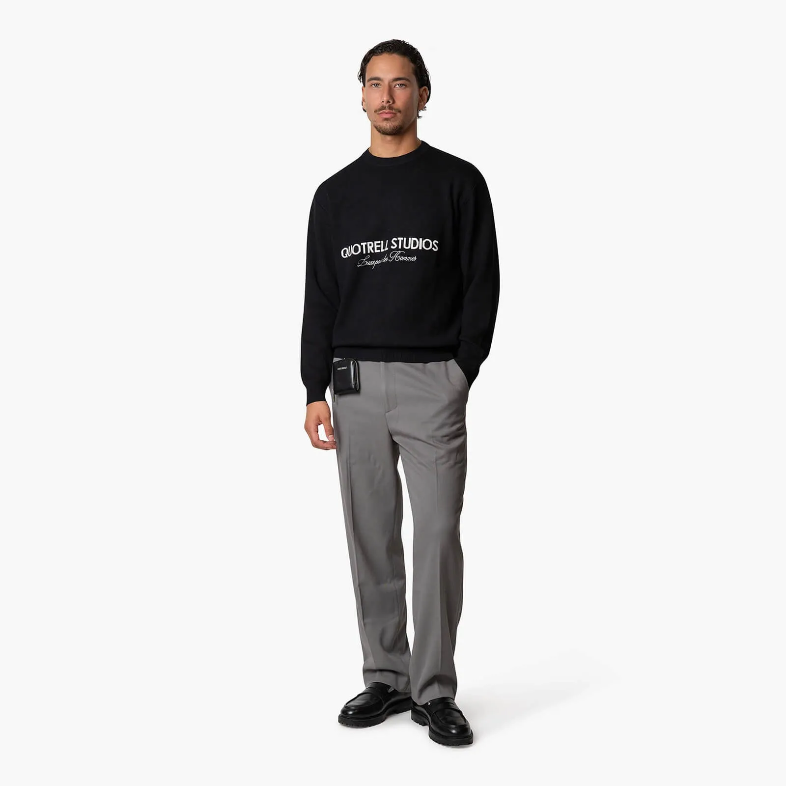 STUDIOS KNITTED CREWNECK | BLACK/WHITE
