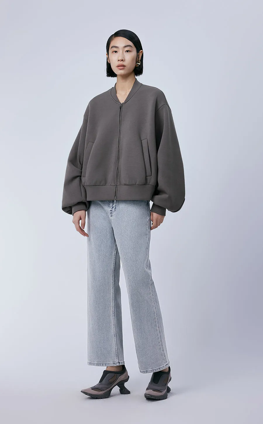 Sweatershirt / JNBY V-neck Cotton Cardigan Sweatershirt