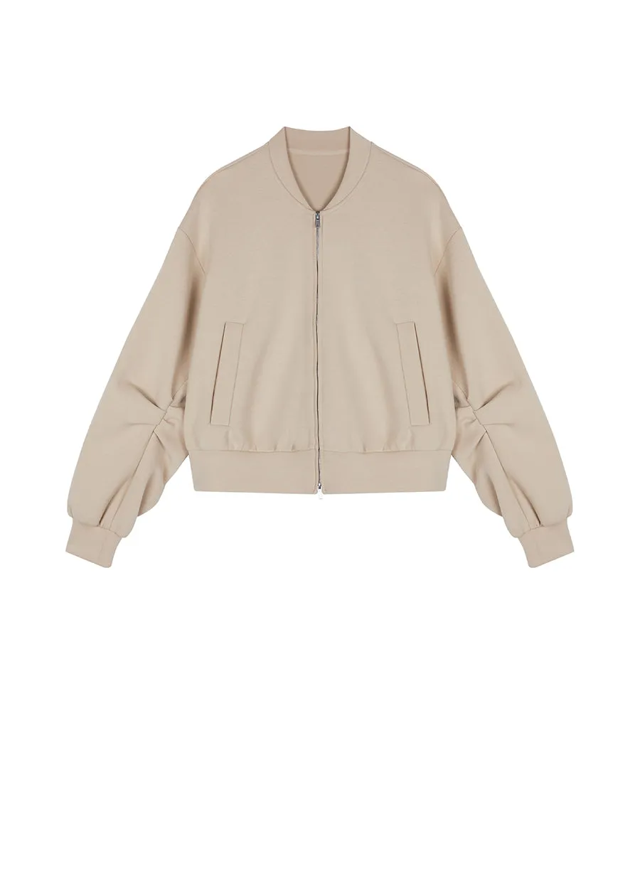 Sweatershirt / JNBY V-neck Cotton Cardigan Sweatershirt
