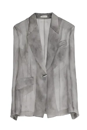 Tailored Blazer in Fog Silk Organza
