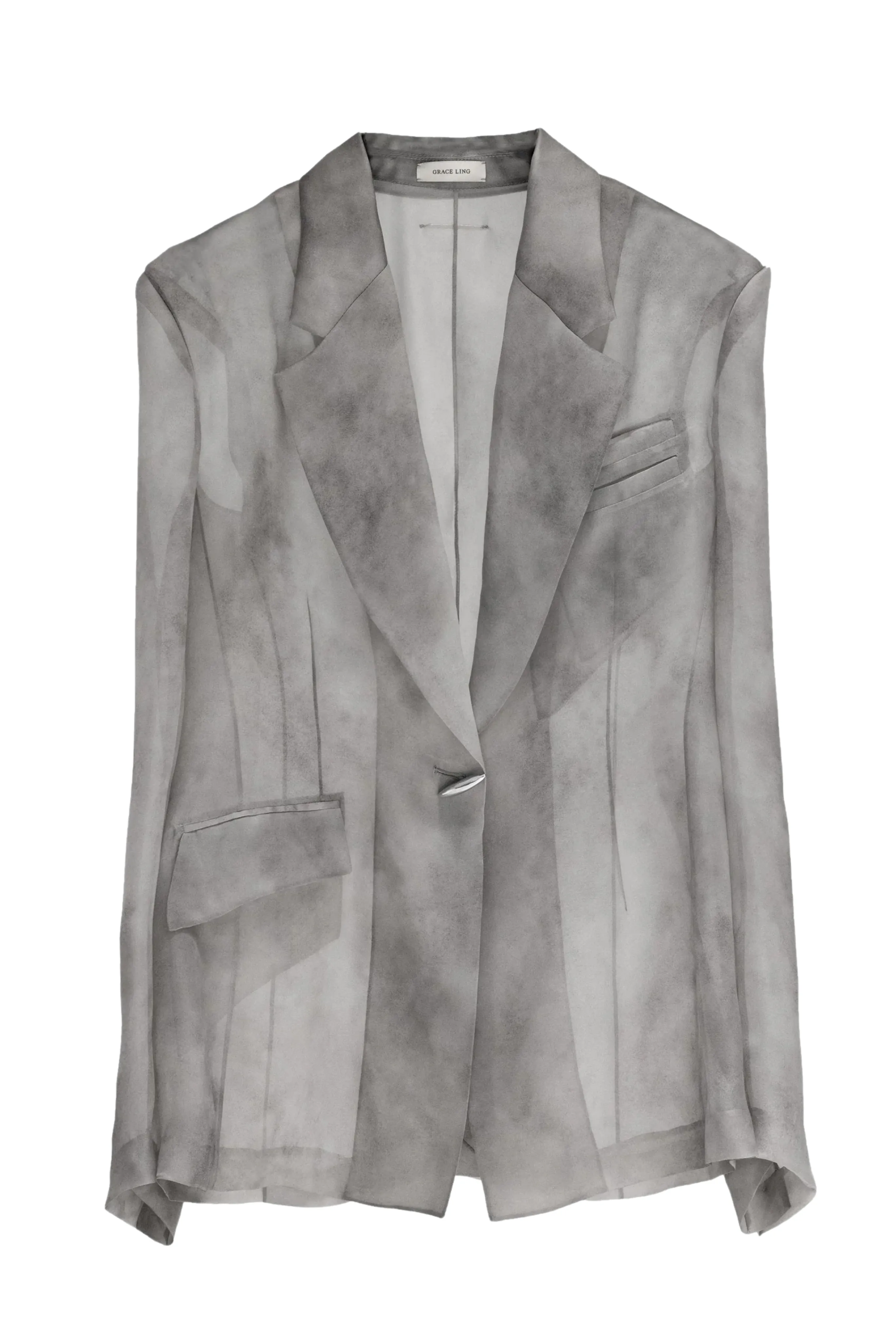 Tailored Blazer in Fog Silk Organza