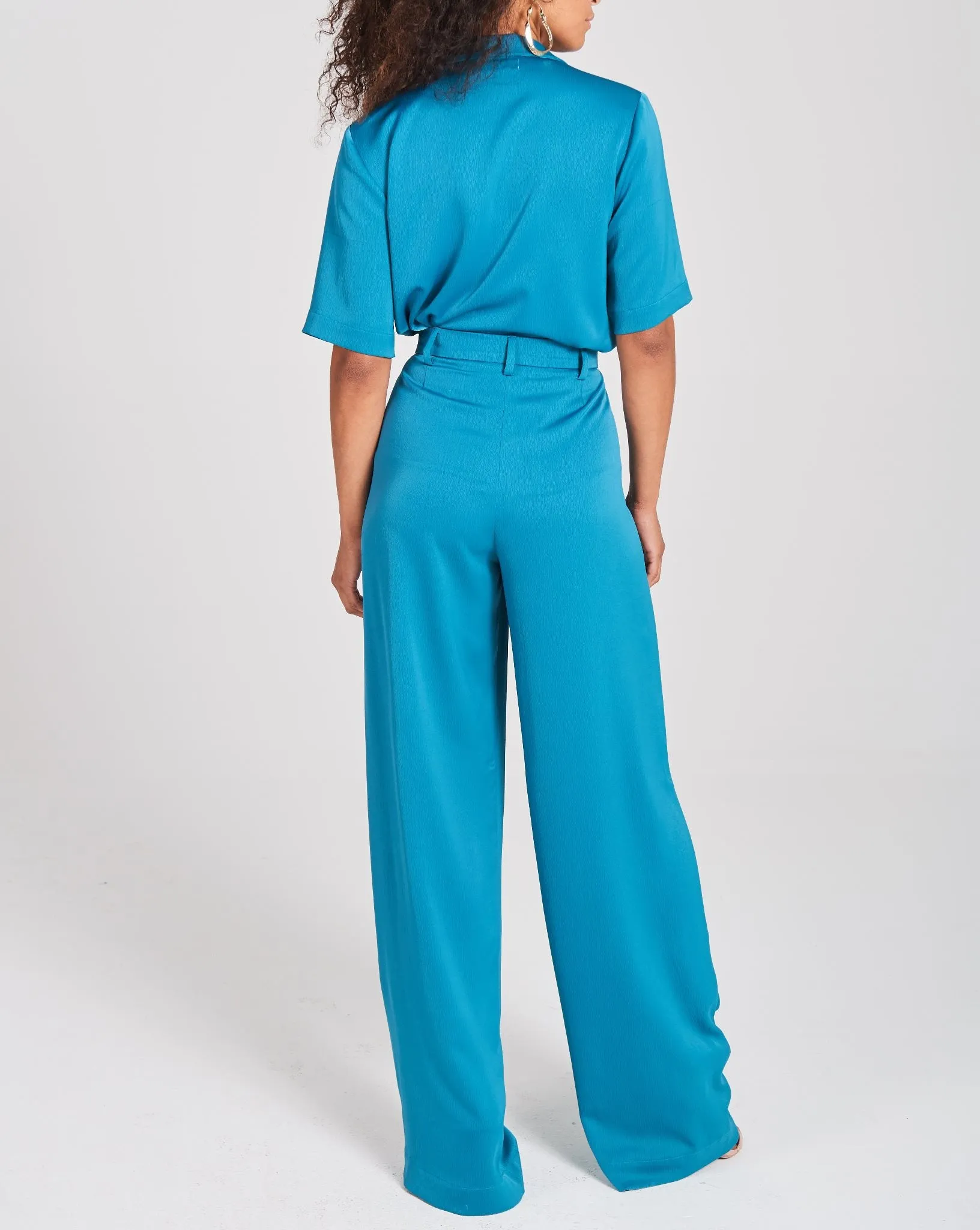 Teal Button Down Blouse