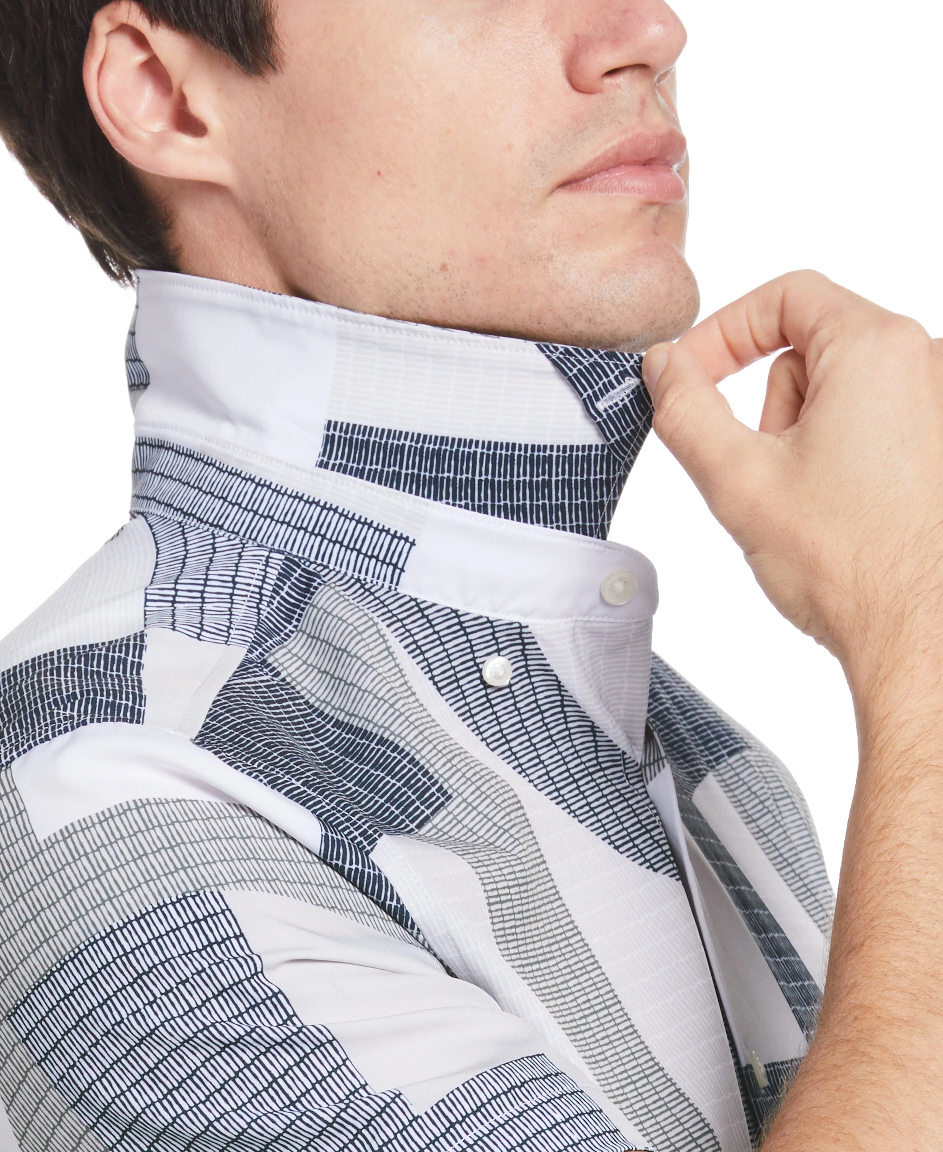 Total Stretch Geometic Print Shirt