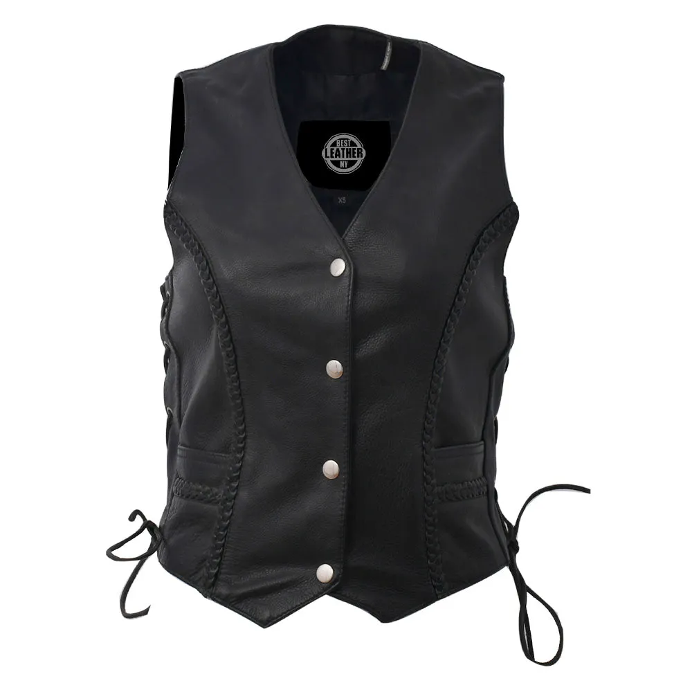 Trinity - Women's Motorcycle Western Style Leather Vest