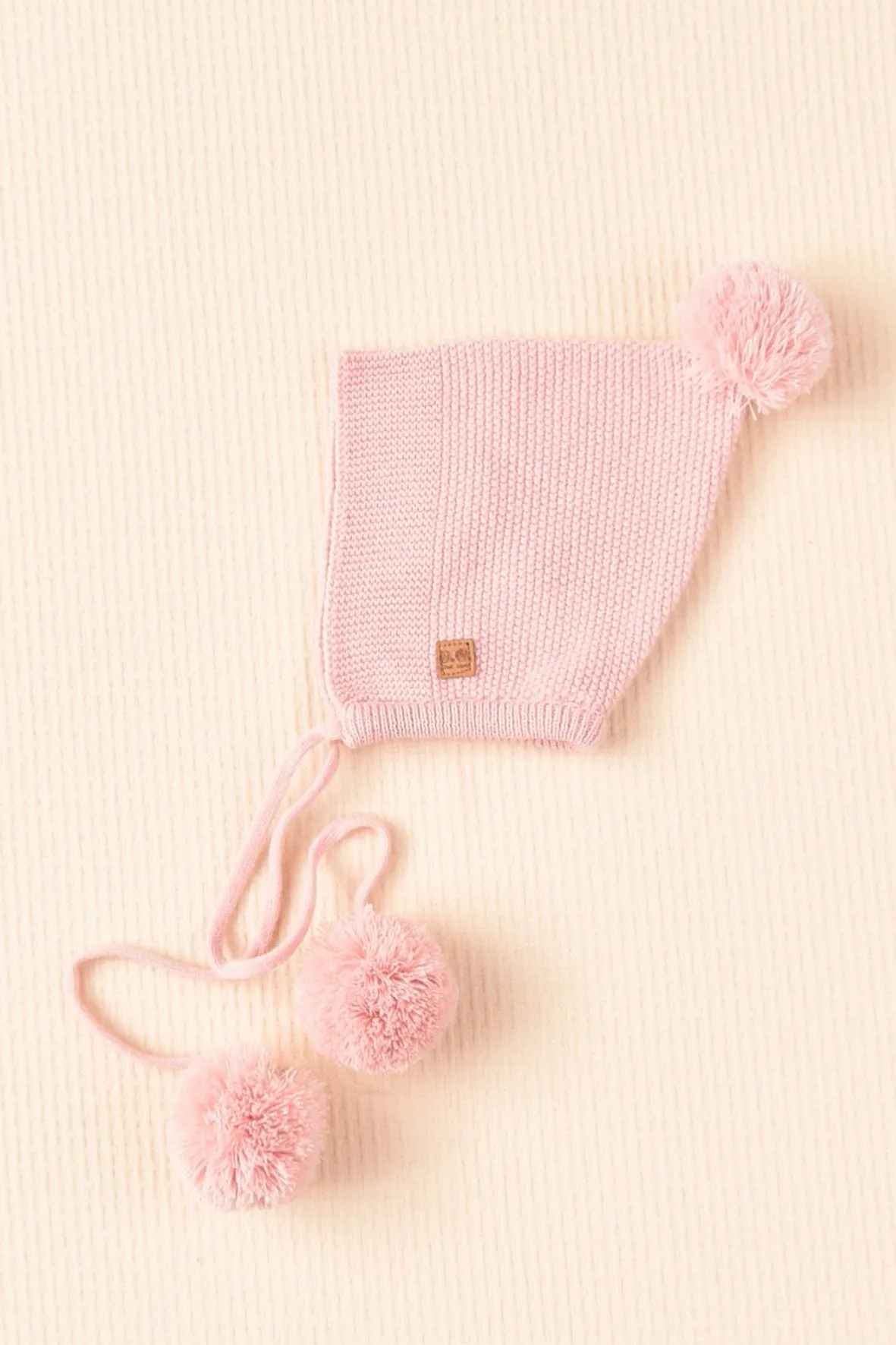 Triple Pom Pom Knitted Bonnet