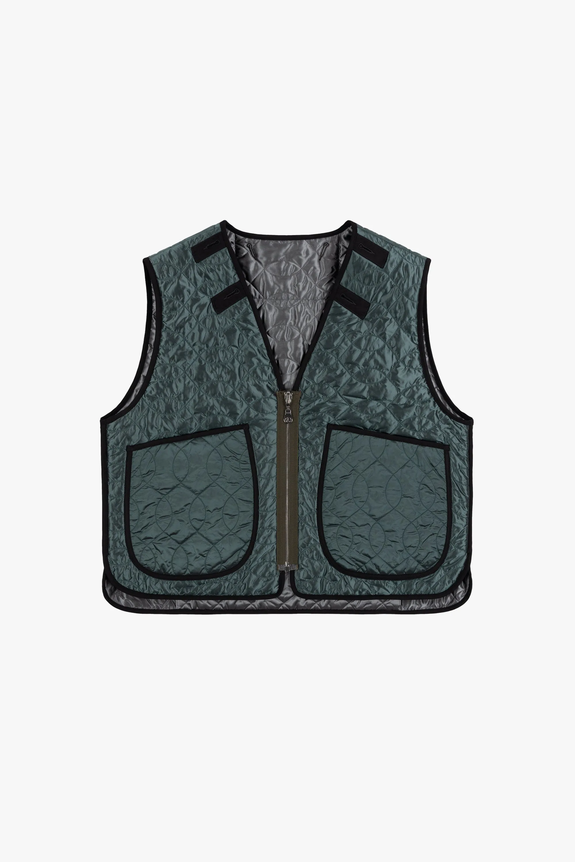 Utility Quilt Vest - Anthracite / Mineral Green