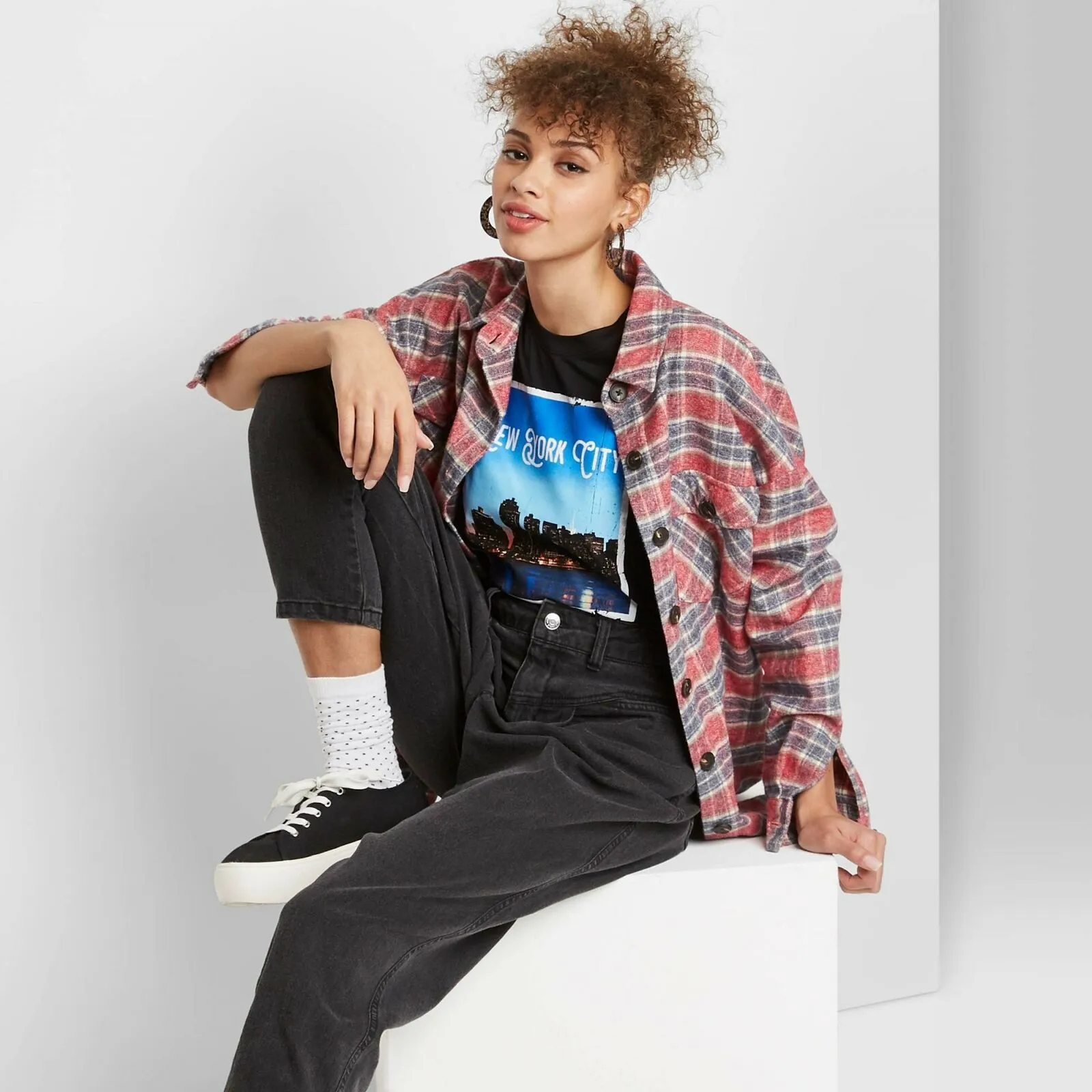 Wild Fable Women's High Rise Pleated Tapered Jeans