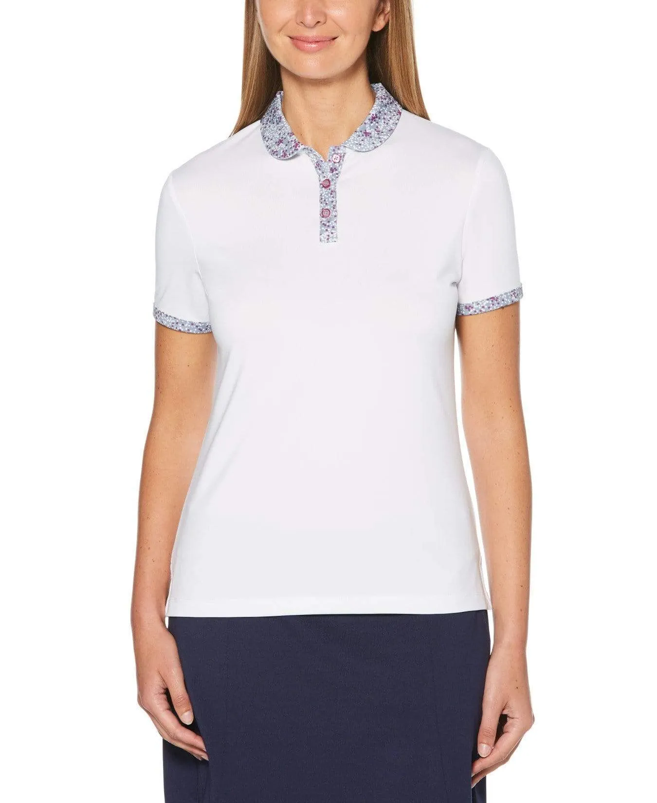 Womens Confetti Trim Polo
