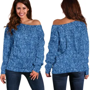 Women's Denim Off Shoulder Sweater