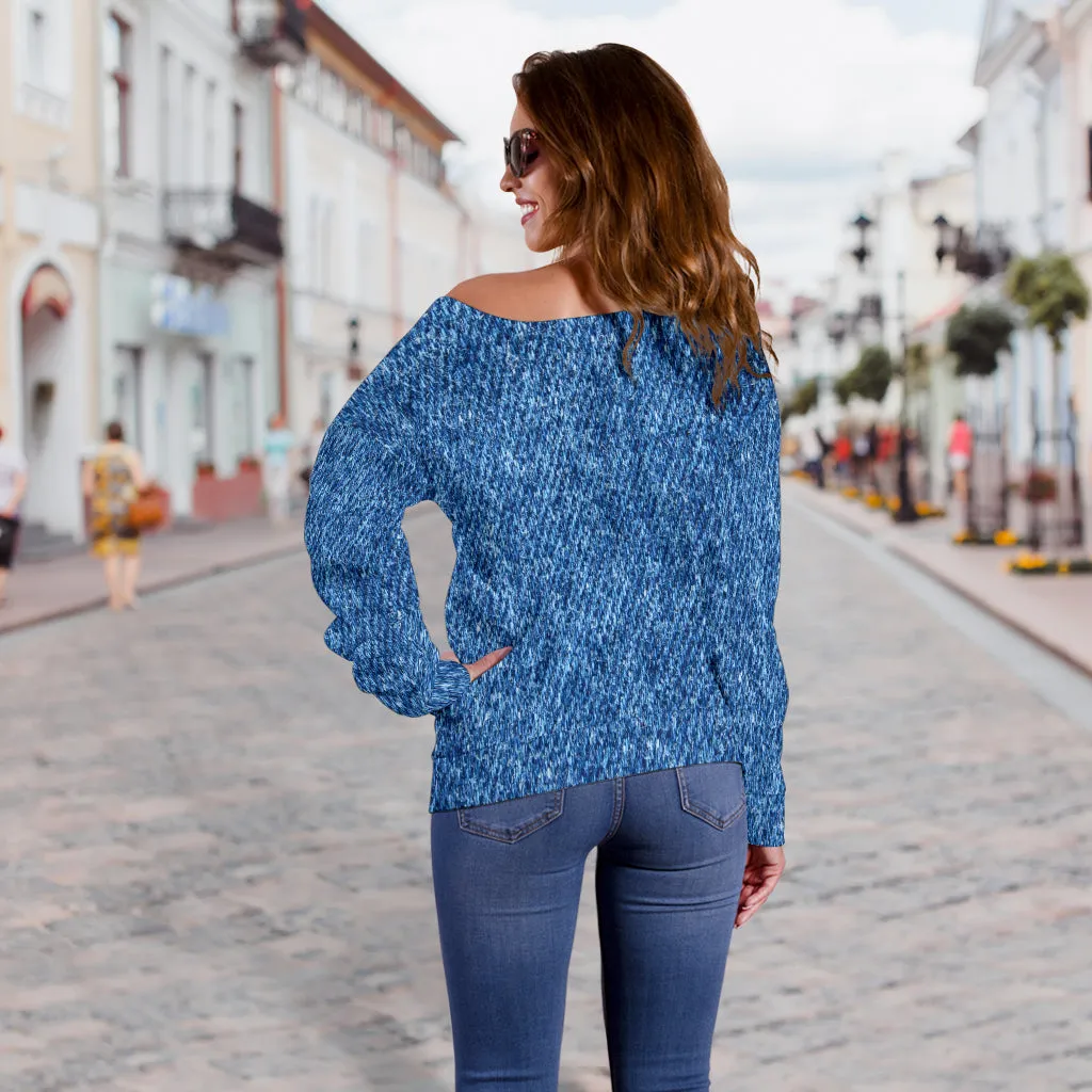 Women's Denim Off Shoulder Sweater