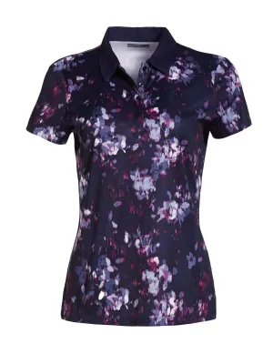 Womens Digital Floral Print Polo