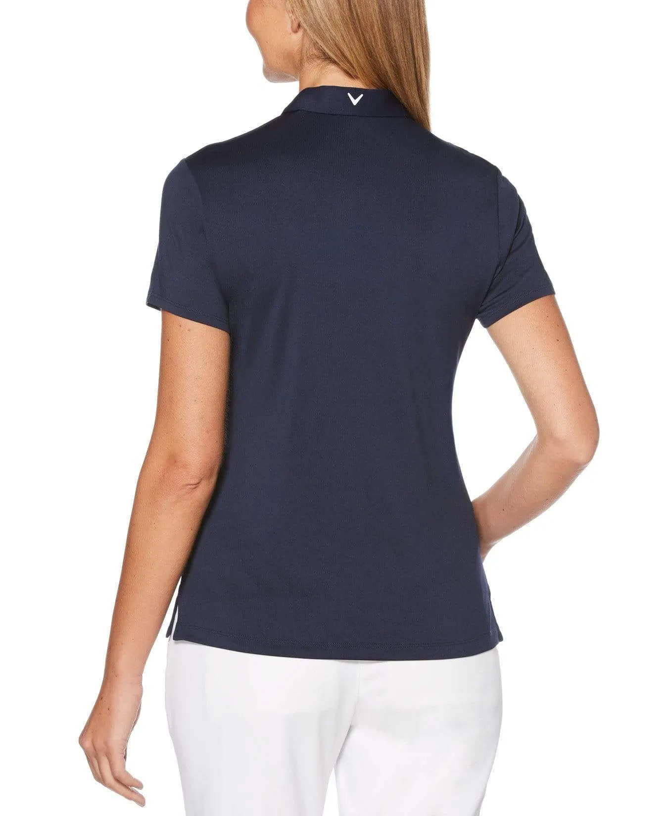 Womens Embossed Floral Polo