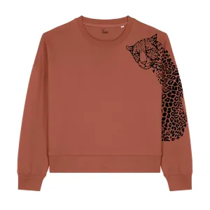 Women's Graphic Sweatshirt | Leopard on Bronze