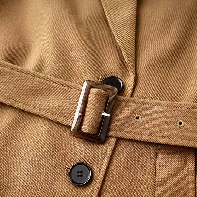 Women's lassic Coat Long Windbreaker Coat Single Breasted Belted Coat