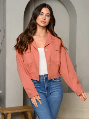 WOMEN'S LONG SLEEVE BUTTON UP DENIM JACKET (Copy)