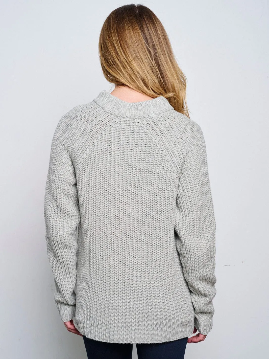 WOMEN'S LONG SLEEVE KNITTED PULLOVER SWEATER