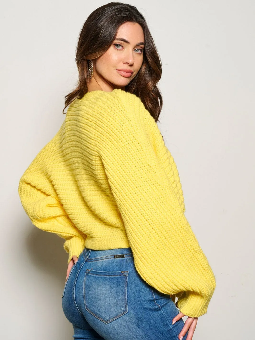 WOMEN'S LONG SLEEVE SELF TIE KNITTED CARDIGAN