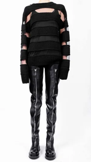Women's Long Sleeve with Knitted Stripes