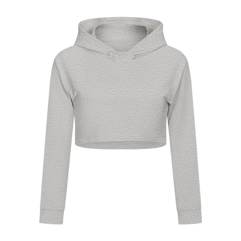 Women's Short Waist Fitness Sports Sweatshirt