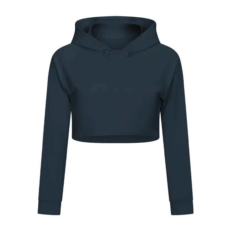 Women's Short Waist Fitness Sports Sweatshirt