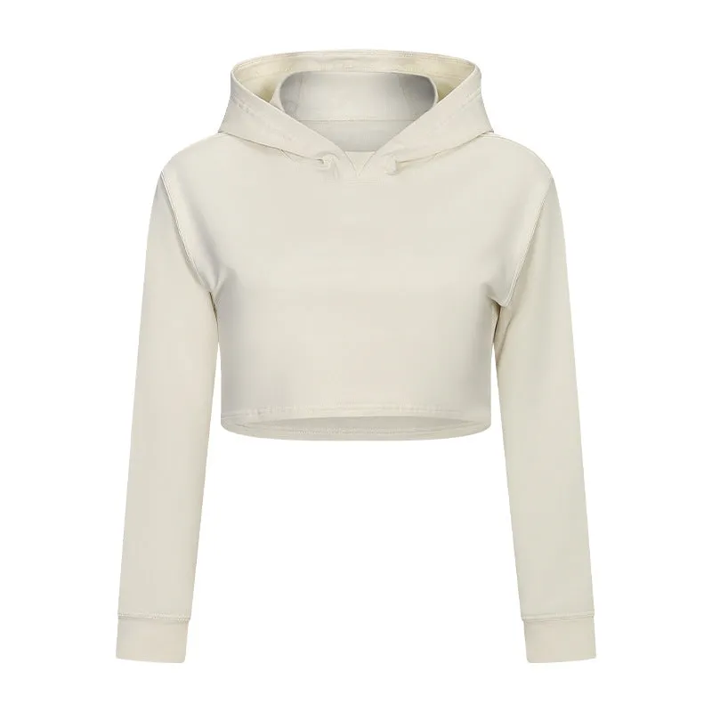 Women's Short Waist Fitness Sports Sweatshirt