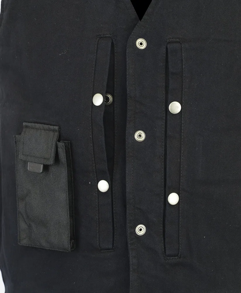Women's Single Back Panel Smart Access Pockets Denim Vest