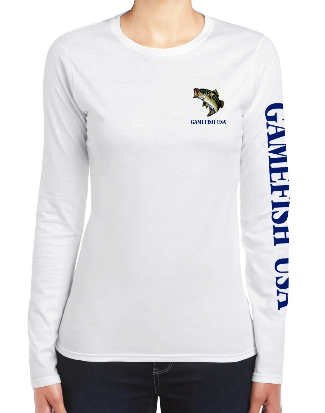 Women's UPF 50 Lightweight Microfiber Moisture Wicking Performance Fishing Shirt Bass