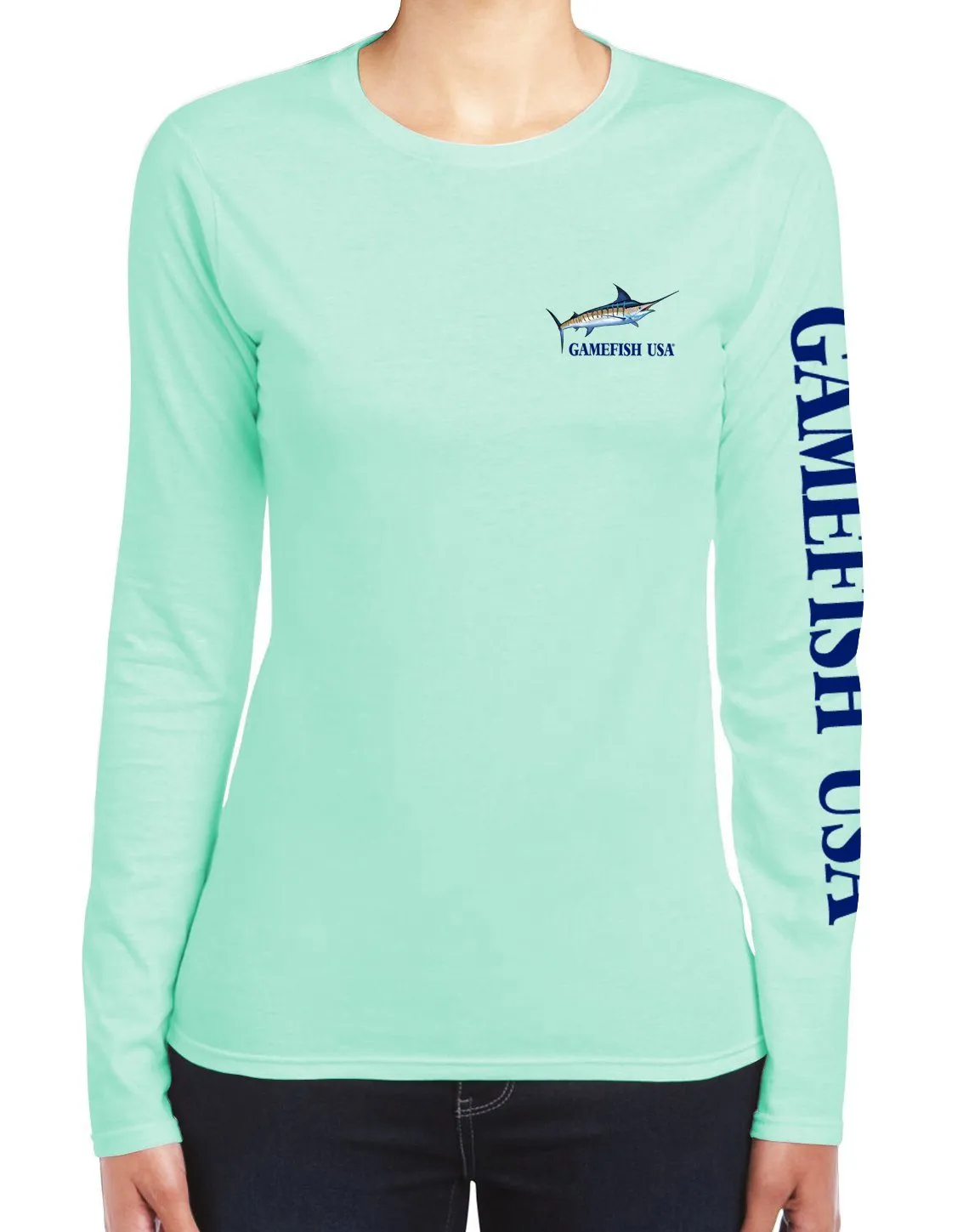 Women's UPF 50 Lightweight Microfiber Moisture Wicking Performance Fishing Shirt Marlin
