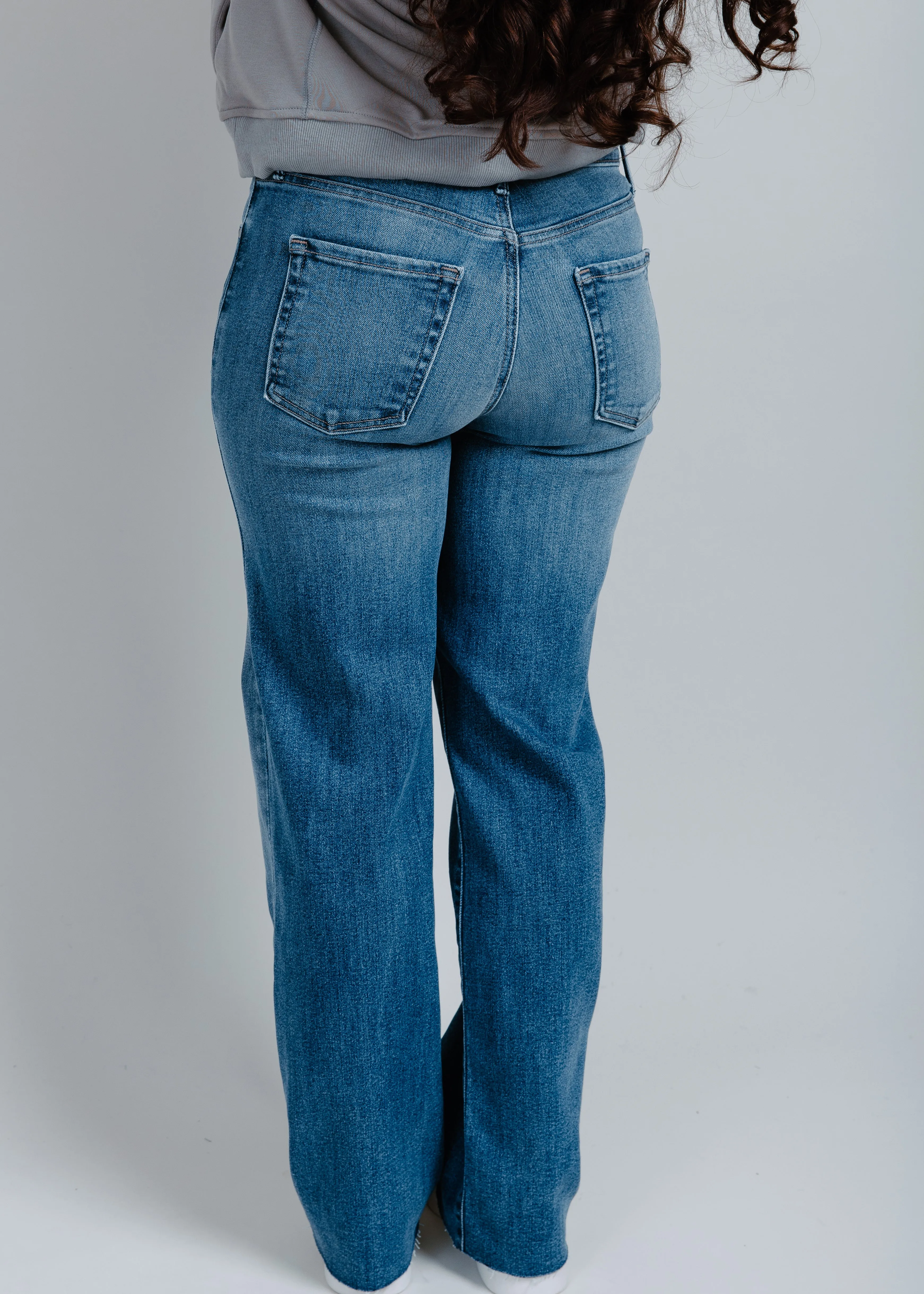 Wrenley Slim Palazzo Scissor Cut - Medium Wash