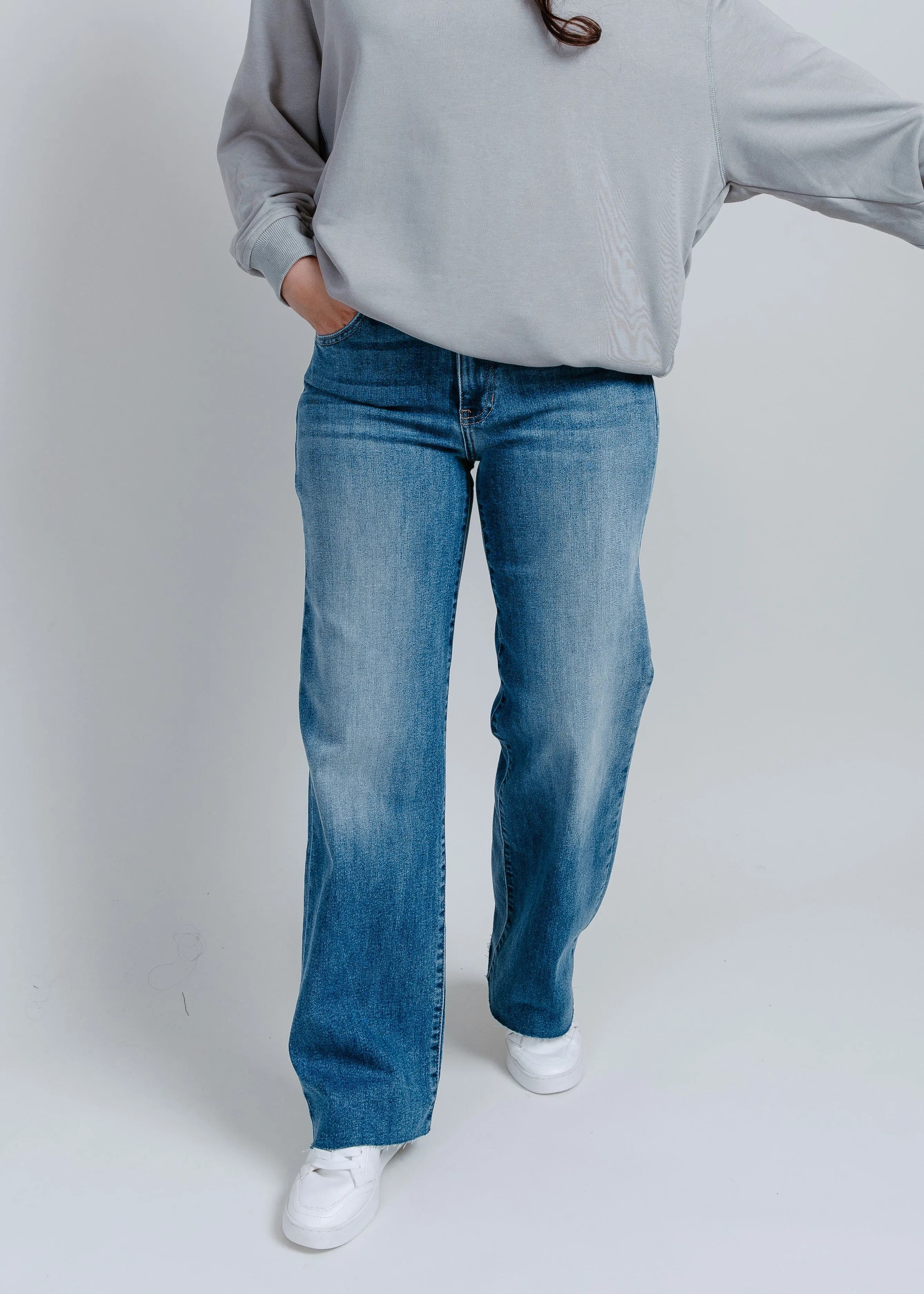 Wrenley Slim Palazzo Scissor Cut - Medium Wash