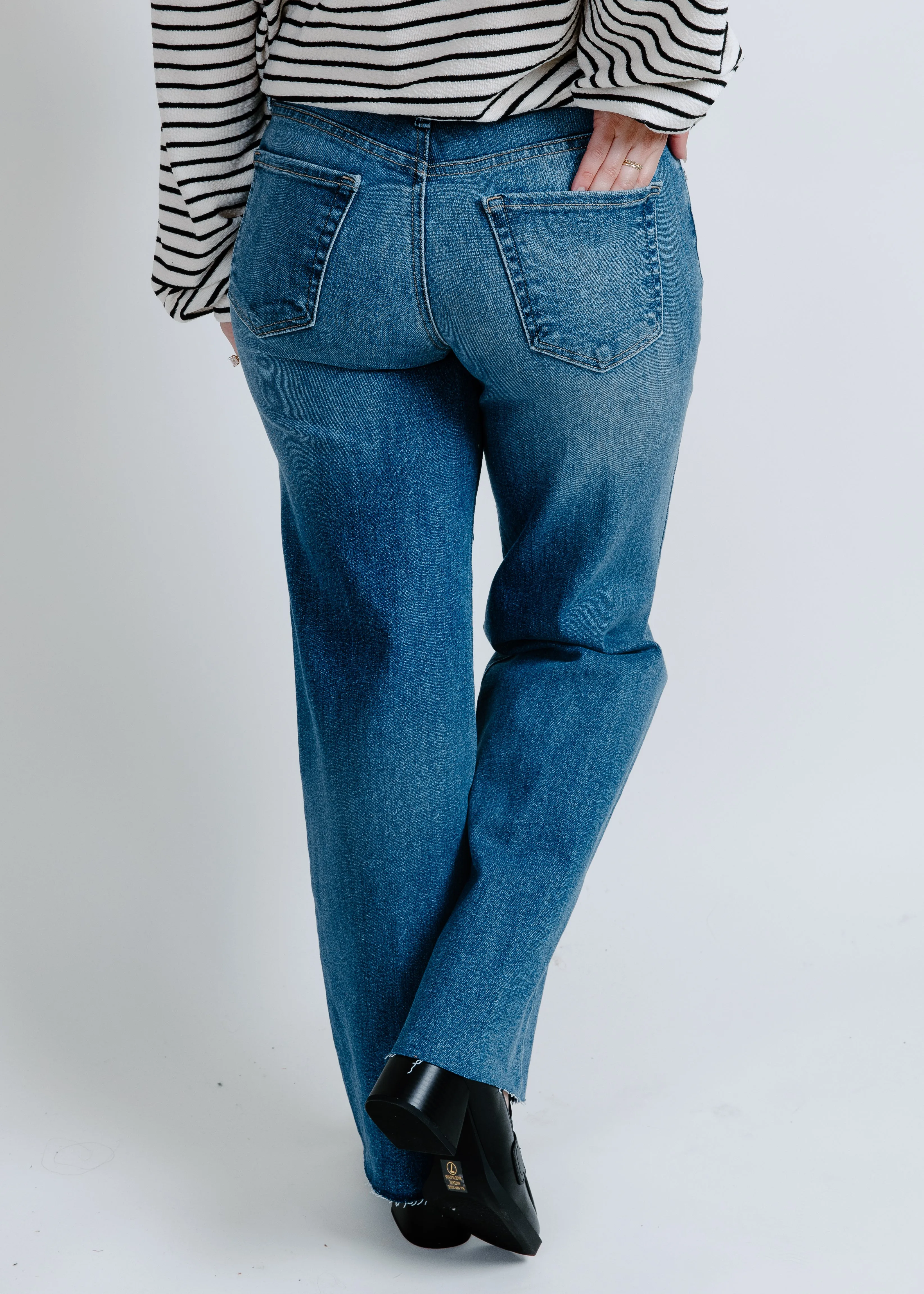 Wrenley Slim Palazzo Scissor Cut - Medium Wash