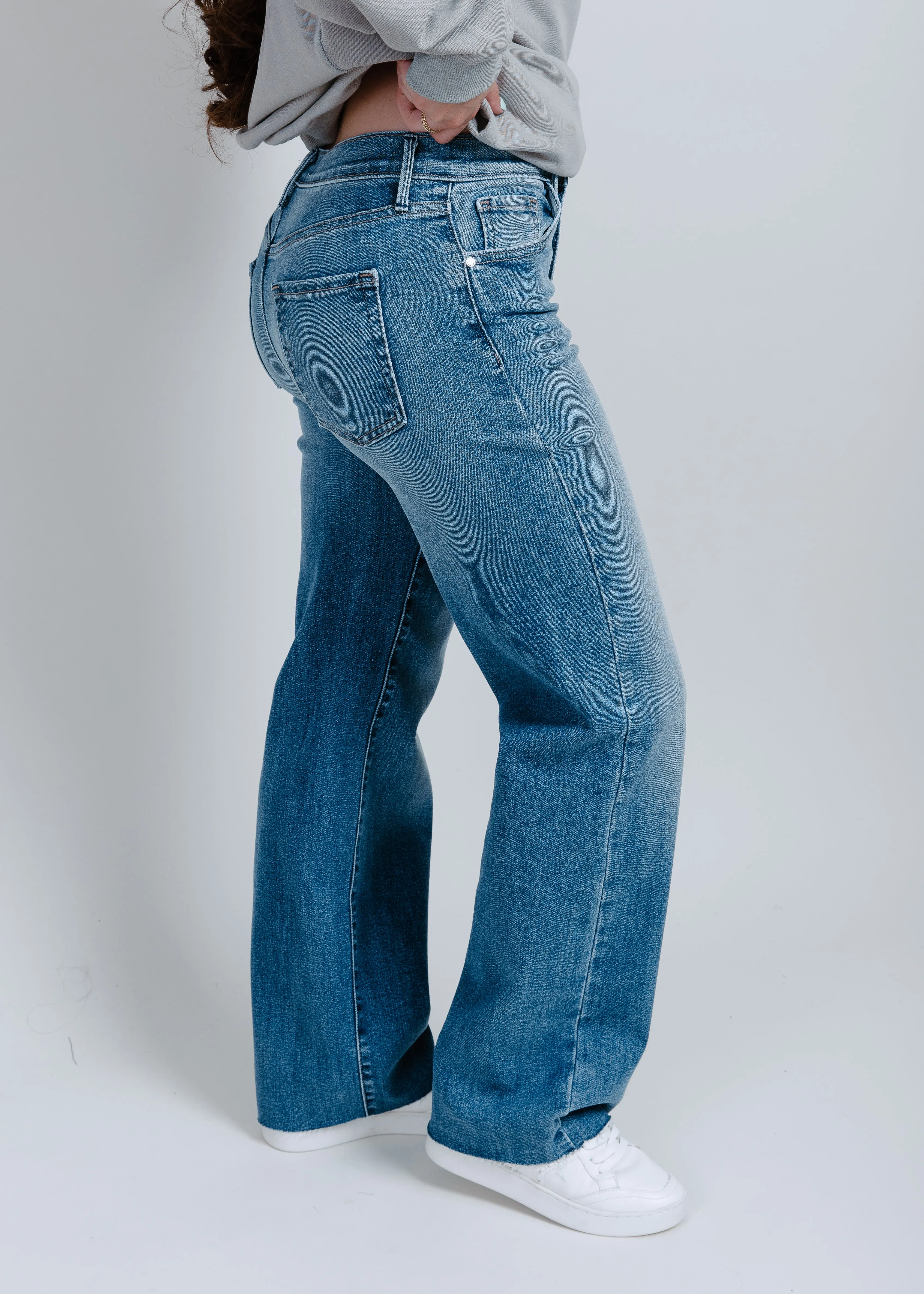 Wrenley Slim Palazzo Scissor Cut - Medium Wash