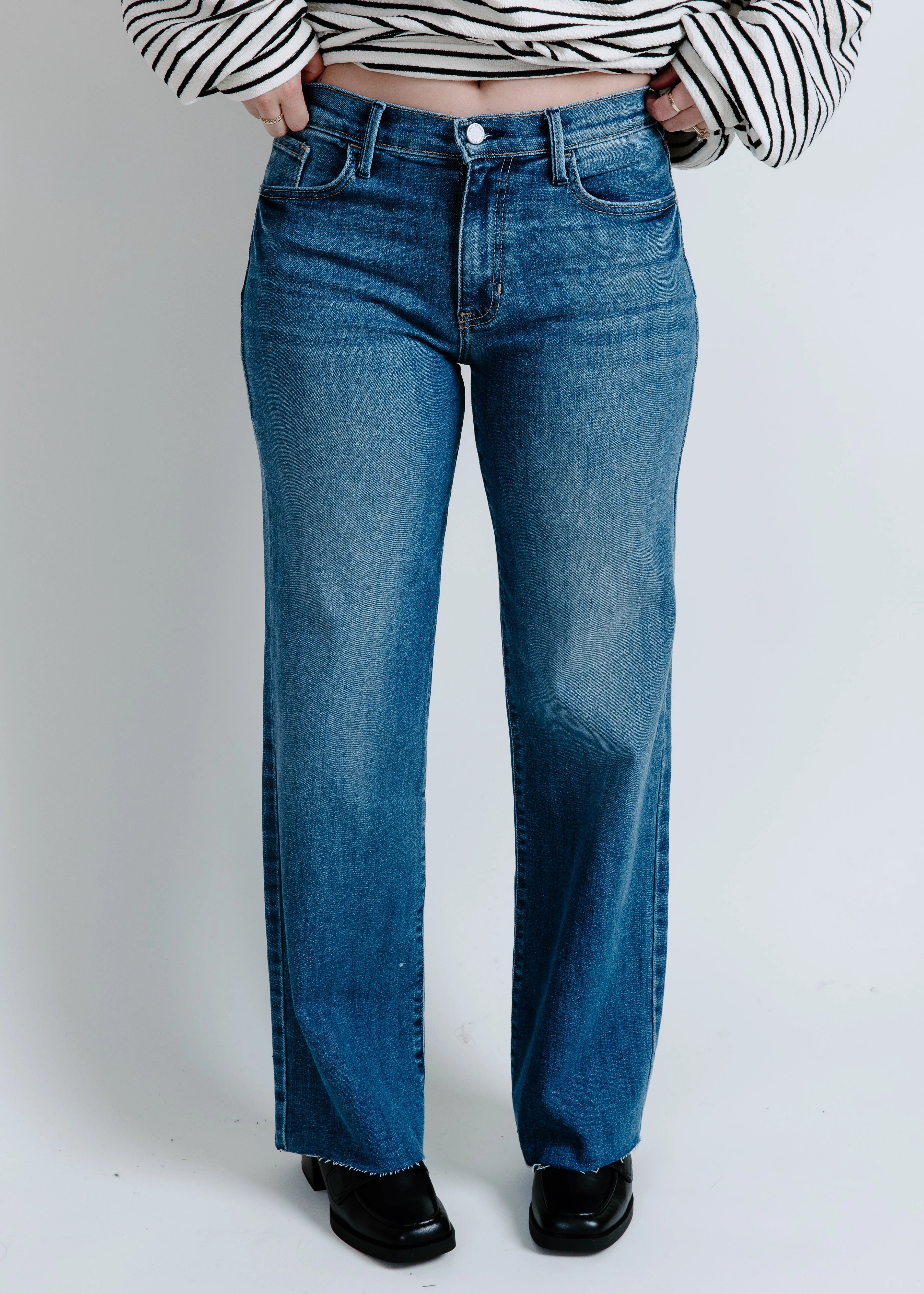 Wrenley Slim Palazzo Scissor Cut - Medium Wash