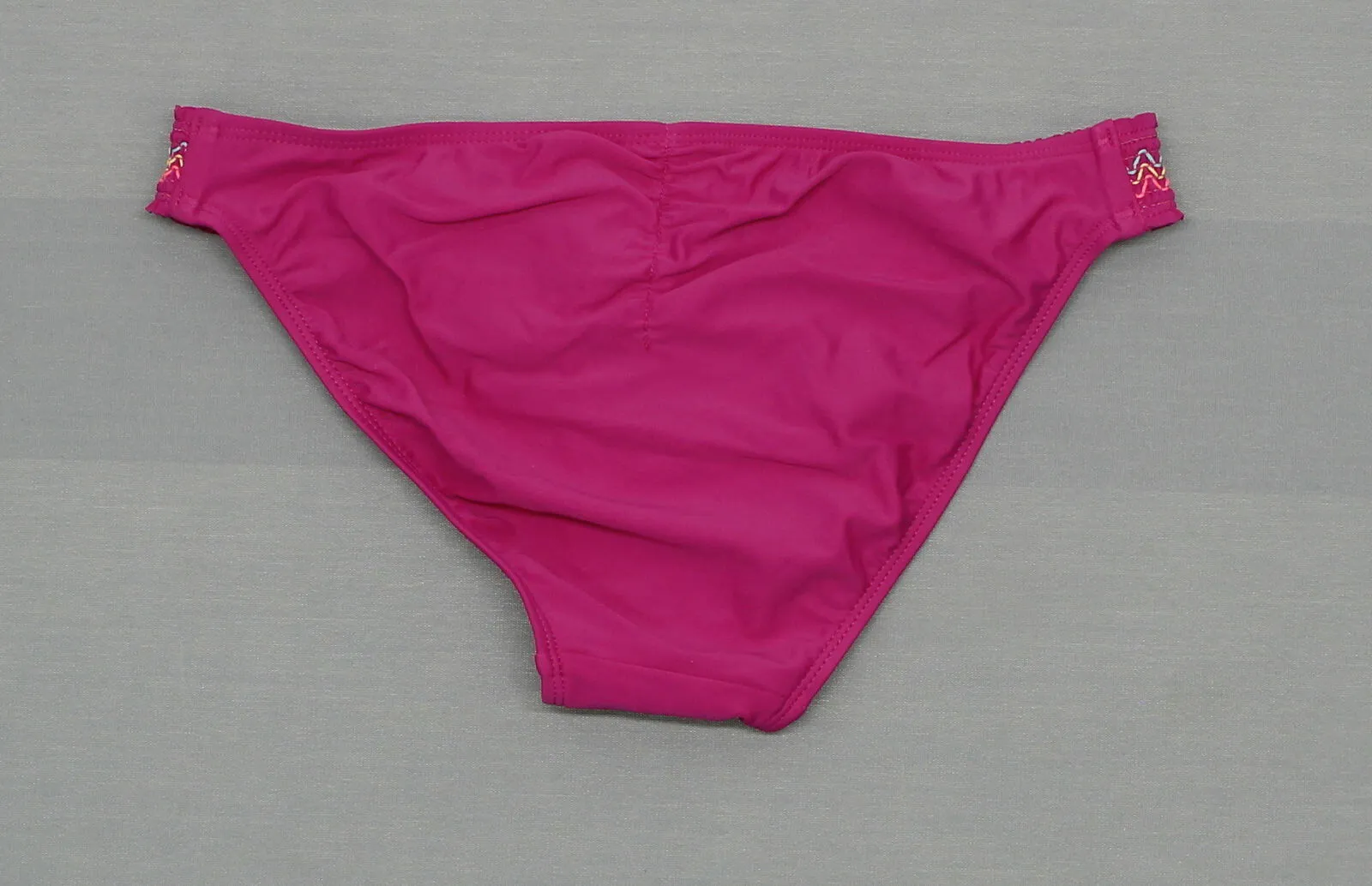 Xhilaration Women's Embroidered Side Tab Bikini Swim Bottom Magenta Small