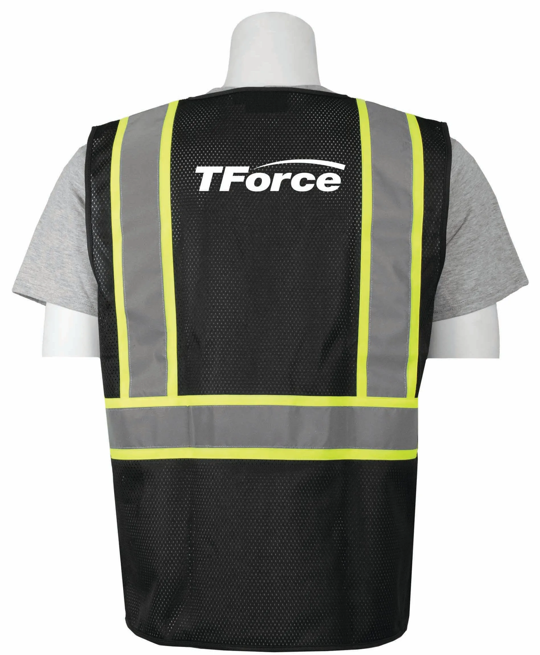 Zippered Safety Vests - BLACK